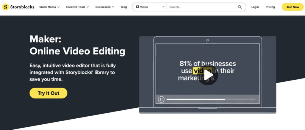 Storyblocks Maker editor de vídeo