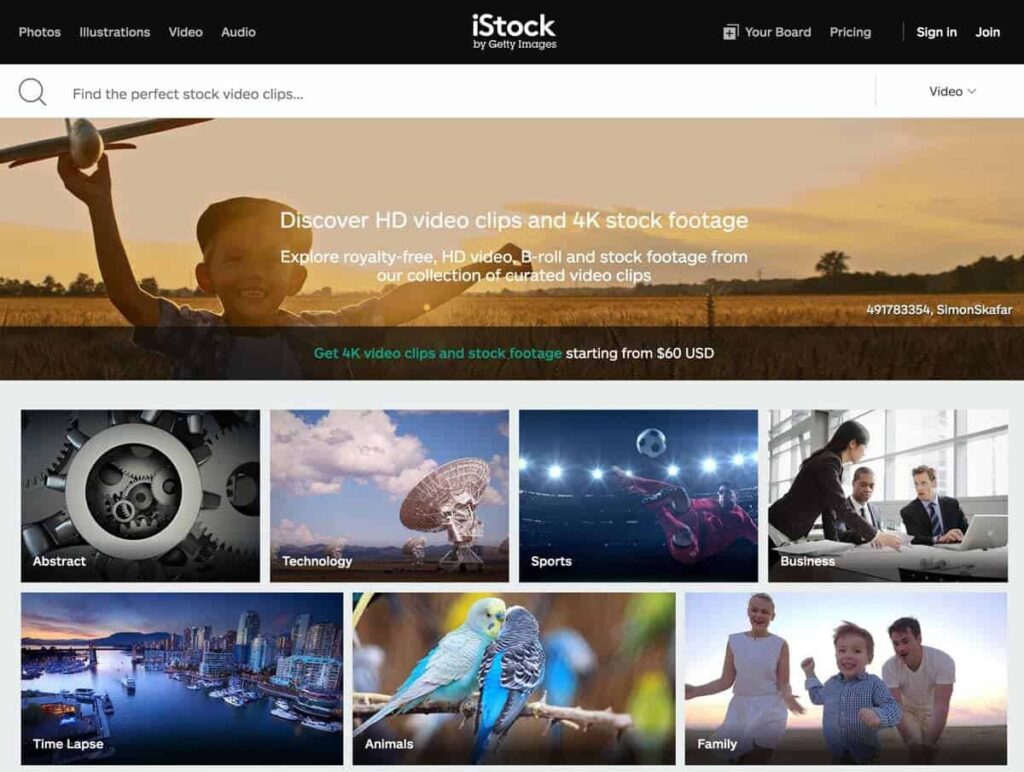 Descubre las mejores alternativas a Storyblocks 9 Pagina de inicio de iStock