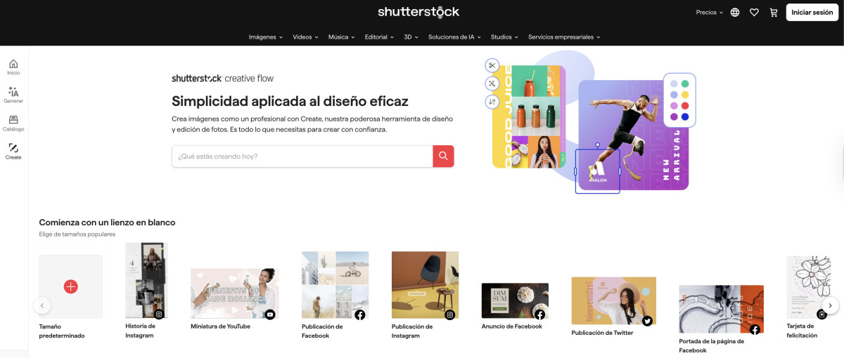 El Poder Oculto de Shutterstock Editor: Crea Visuales con Tu Estilo de Marca Sin Salir del Navegador 1 shutterstock editor pagina principal
